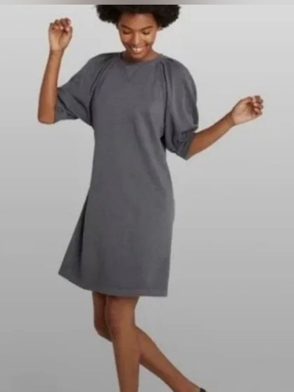 Universal Thread Black Puff Sleeve Mini Dress